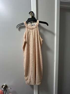 Exarus Sequin Halter Neck Mini Dress